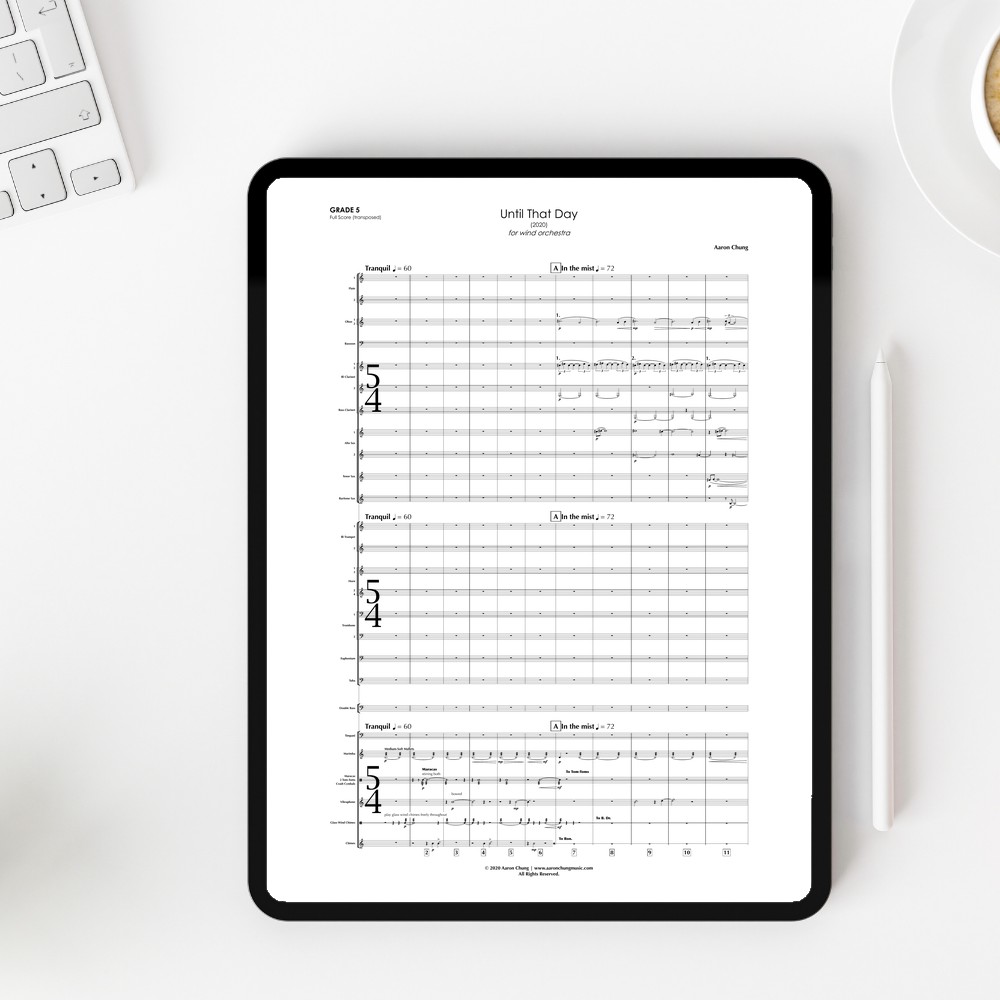 Page 1 of the music in the score, shown on a tablet. Click to zoom in.